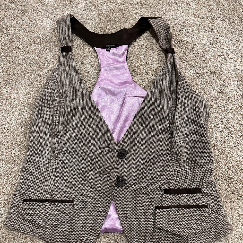 Maurice’s Worn Button down Brown Vest, Size Small